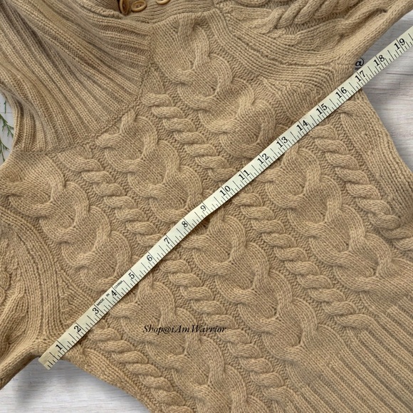 Banana Republic Angora Blend Cable Knit Convertible Collar Sweater *iamwarrior - Picture 8 of 11